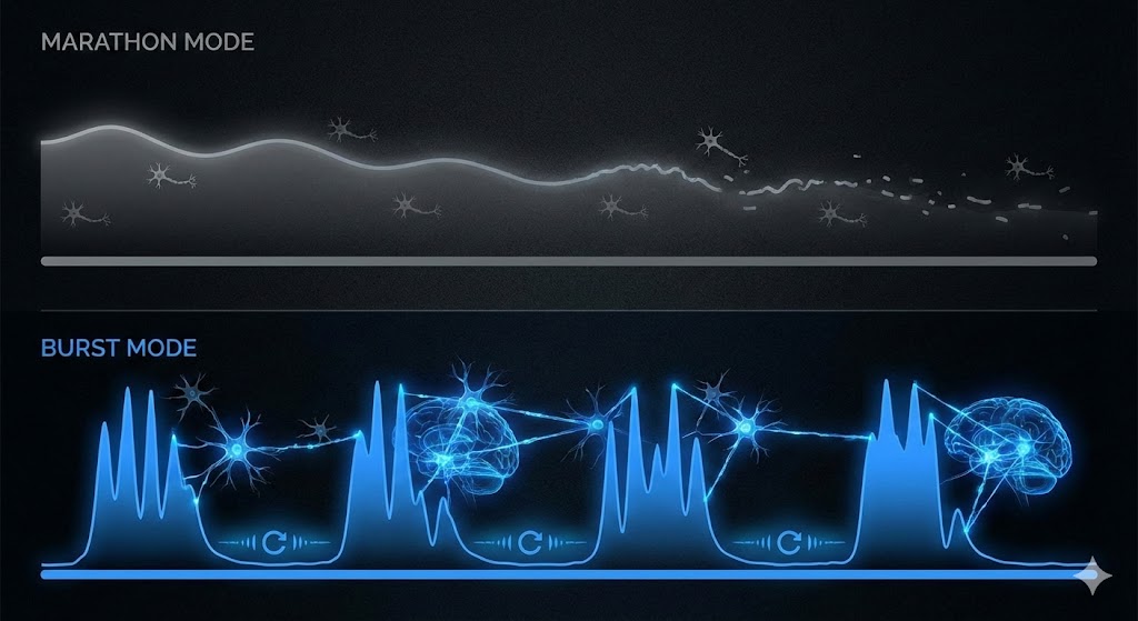 Burst Mode vs Marathon Mode - comparing work patterns and cognitive output