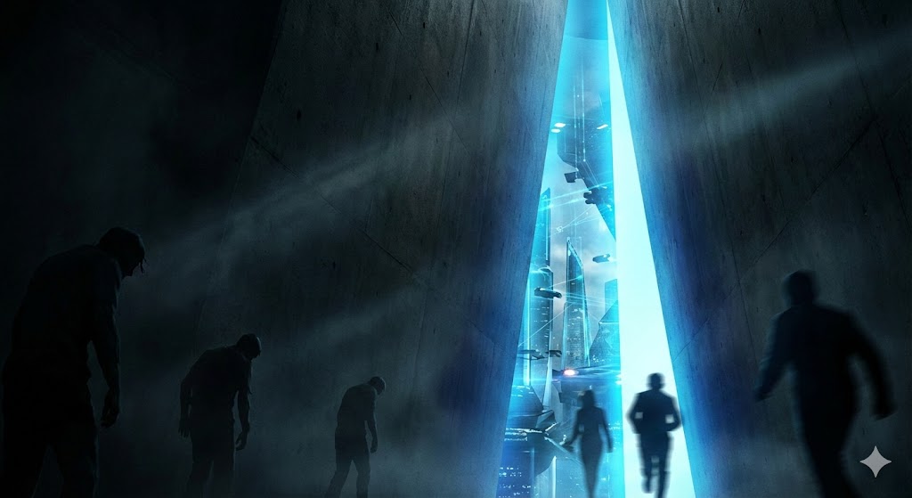 The closing window of opportunity - a narrowing slice of light between converging walls